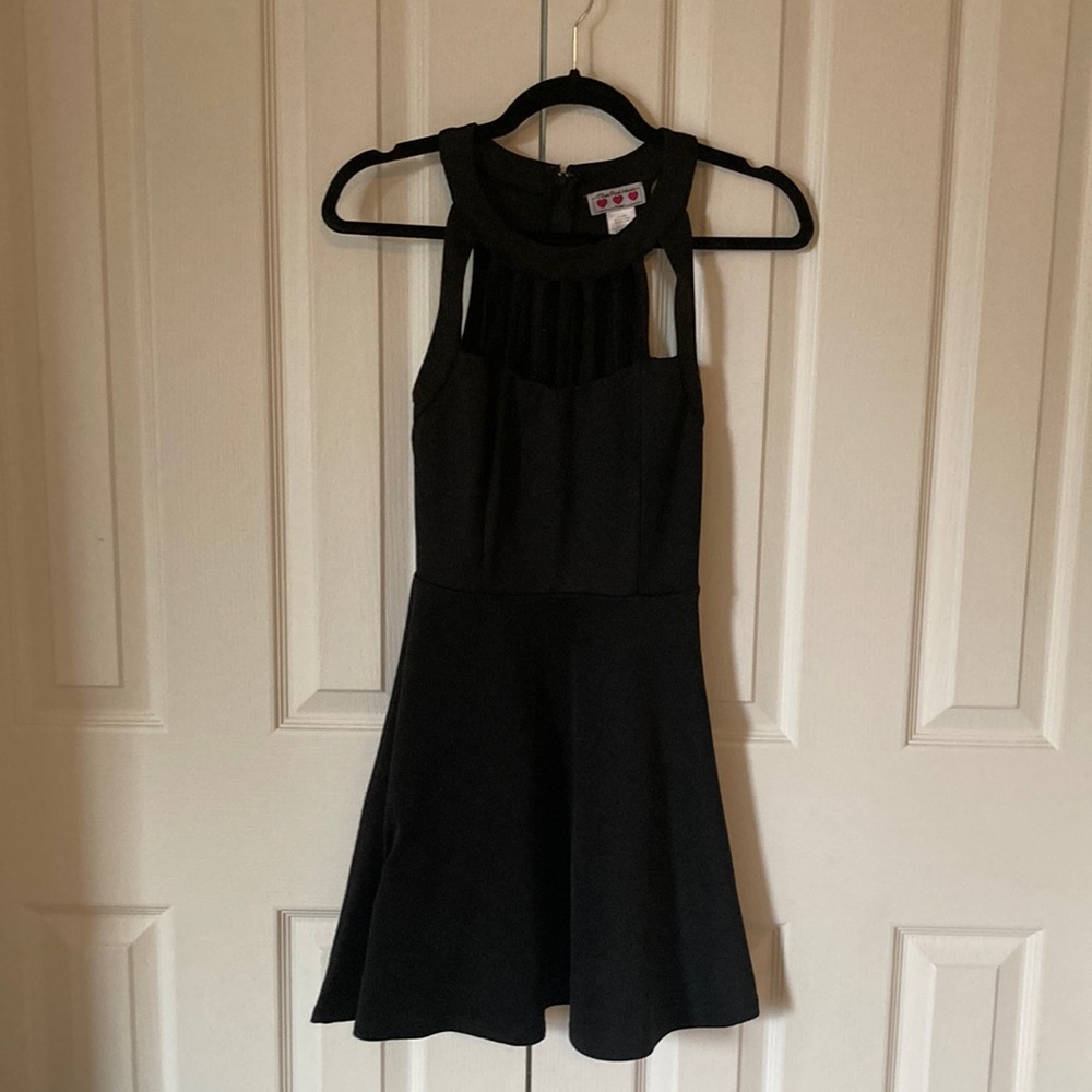 Little black dress, cutout detail neckline, size 0
